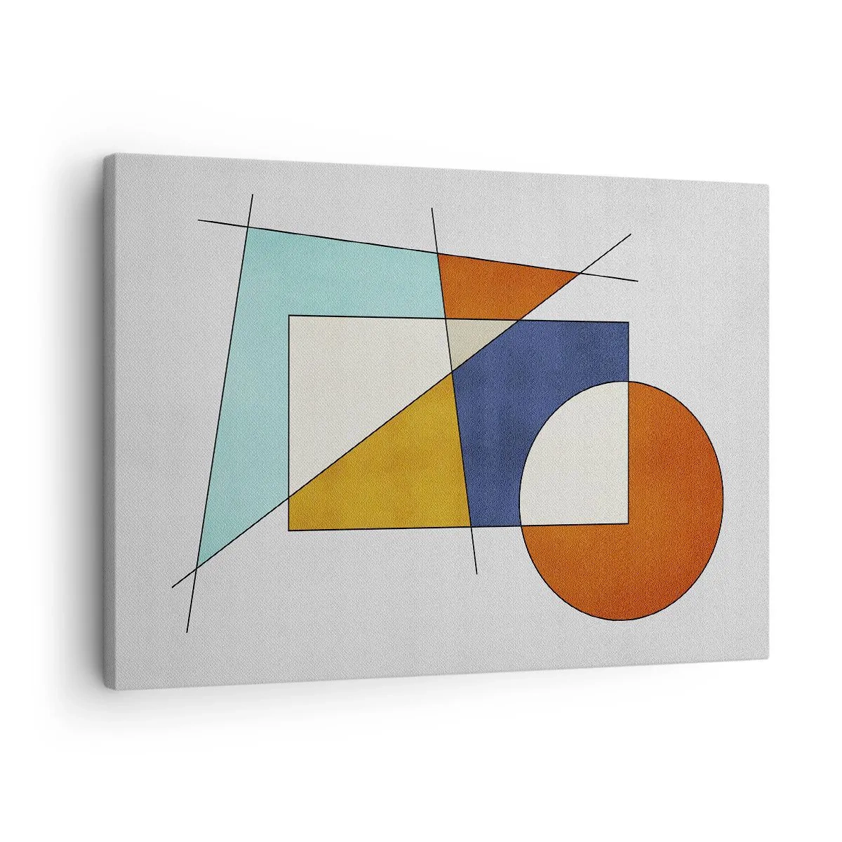 Impression sur toile - Image sur toile - Une composition moderniste de formes géométriques et de couleurs - 70x50cm - Abstraction : plaisir moderniste - Décoration murale moderne pour le salon et la chambre ARTTOR