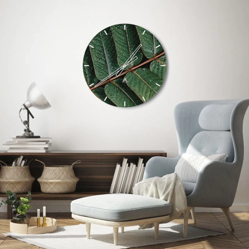 Horloge murale - Pendule murale - Au rythme de la verdure - 40x40 cm