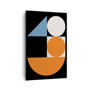 Impression sur toile - Image sur toile - Motif géométrique avec des formes colorées sur fond noir - 80x120cm - Rangement de figures - Décoration murale moderne pour le salon et la chambre ARTTOR