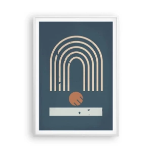 Affiche dans un cadre blanc - Poster - Géométrie sur la grenade - 70x100 cm