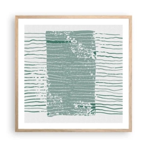 Affiche dans un chêne clair - Poster - Abstraction de la mer - 60x60 cm