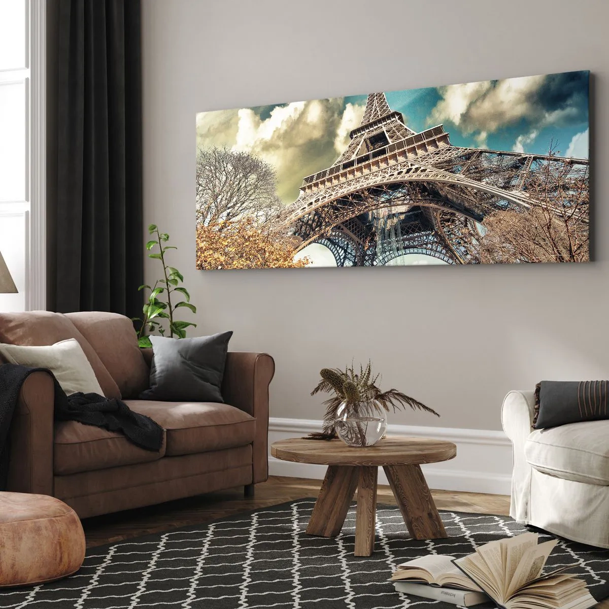 Impression sur toile - Image sur toile - Et en automne à Paris... - 90x30 cm