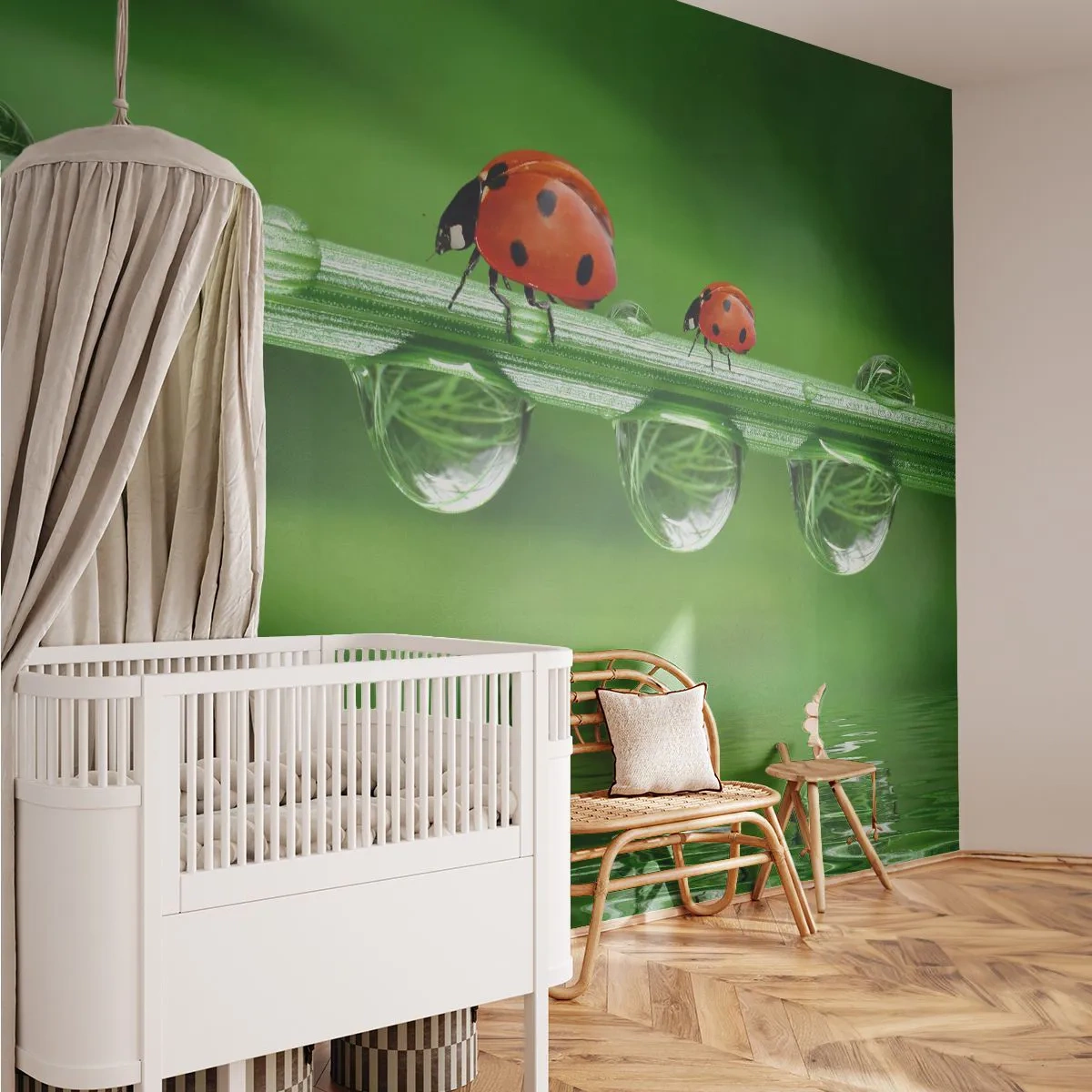 Papier peint sur mesure Premium Canvas - Sur la route tout l'été - Coccinelle, Une goutte d'eau, Nature