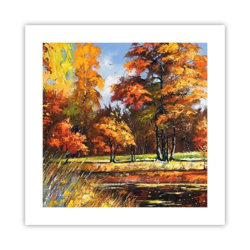 Affiche - Poster - Paysage en or et bronze - 40x40 cm