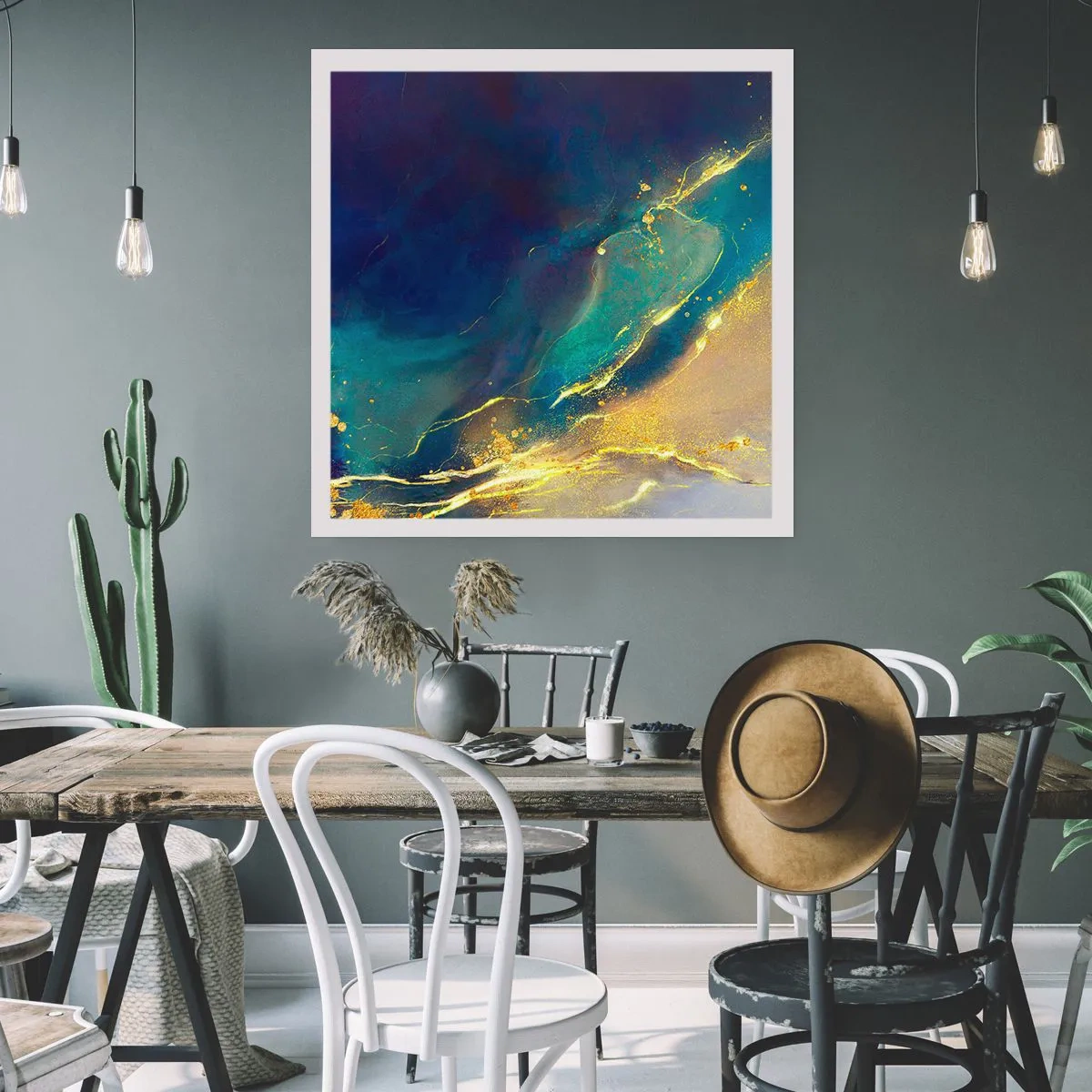 Affiche - Poster - Coulée d'or - 60x60 cm