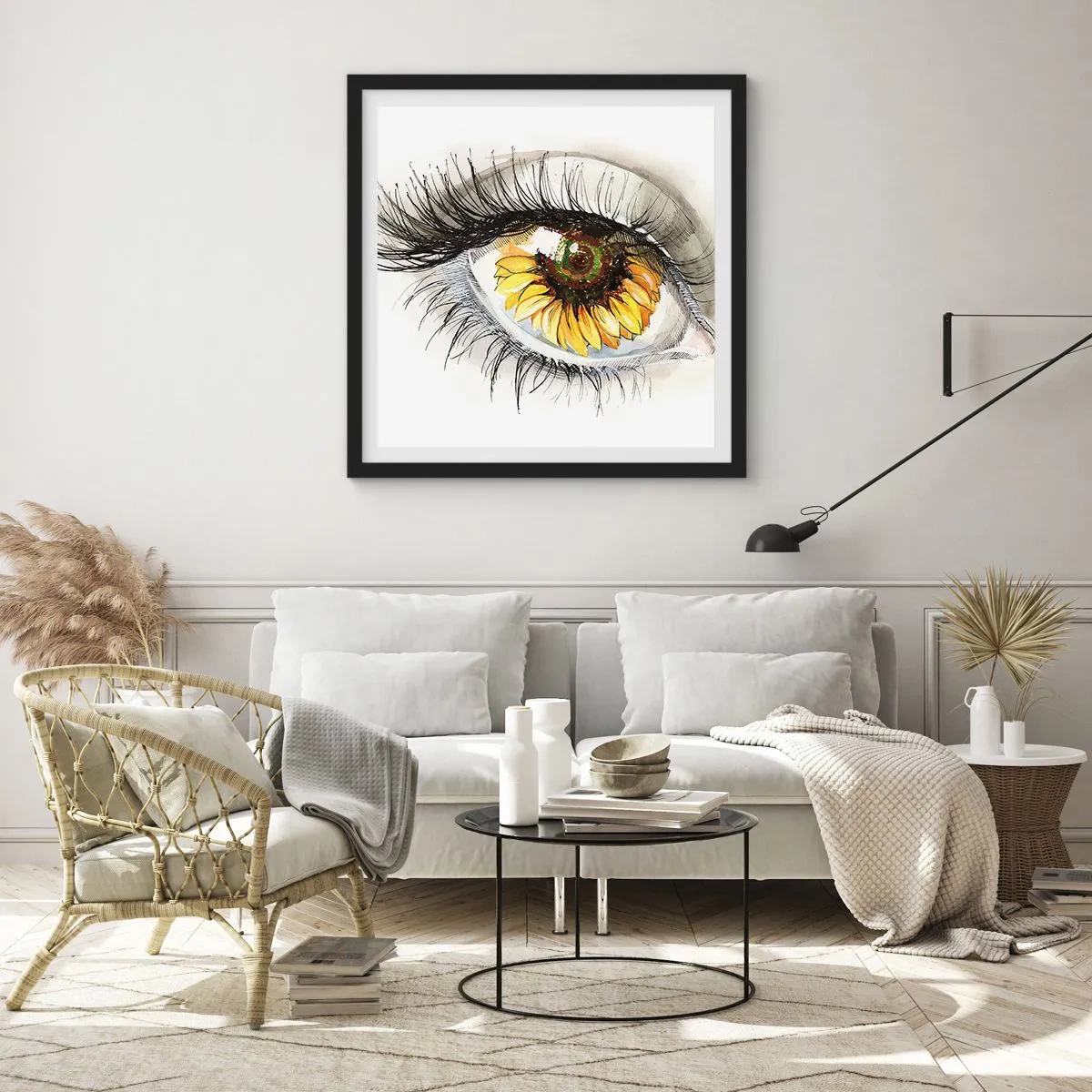 Affiche dans un cadre noir - Poster - Un look aussi chaud que l'été - 40x40 cm