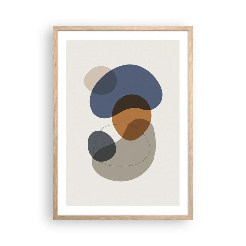 Affiche dans un chêne clair - Poster - Gouttes de couleur - 50x70 cm