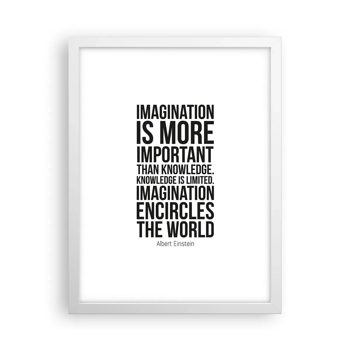 Affiche dans un cadre blanc - Poster - Einstein sur le pouvoir de l'imagination - 30x40 cm