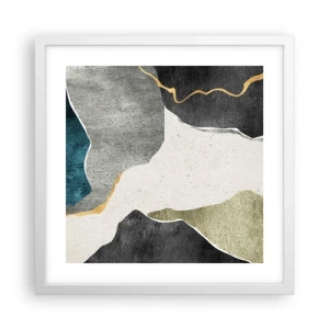 Affiche dans un cadre blanc - Poster - Composition mosaïque avec un fil d'or - 40x40 cm