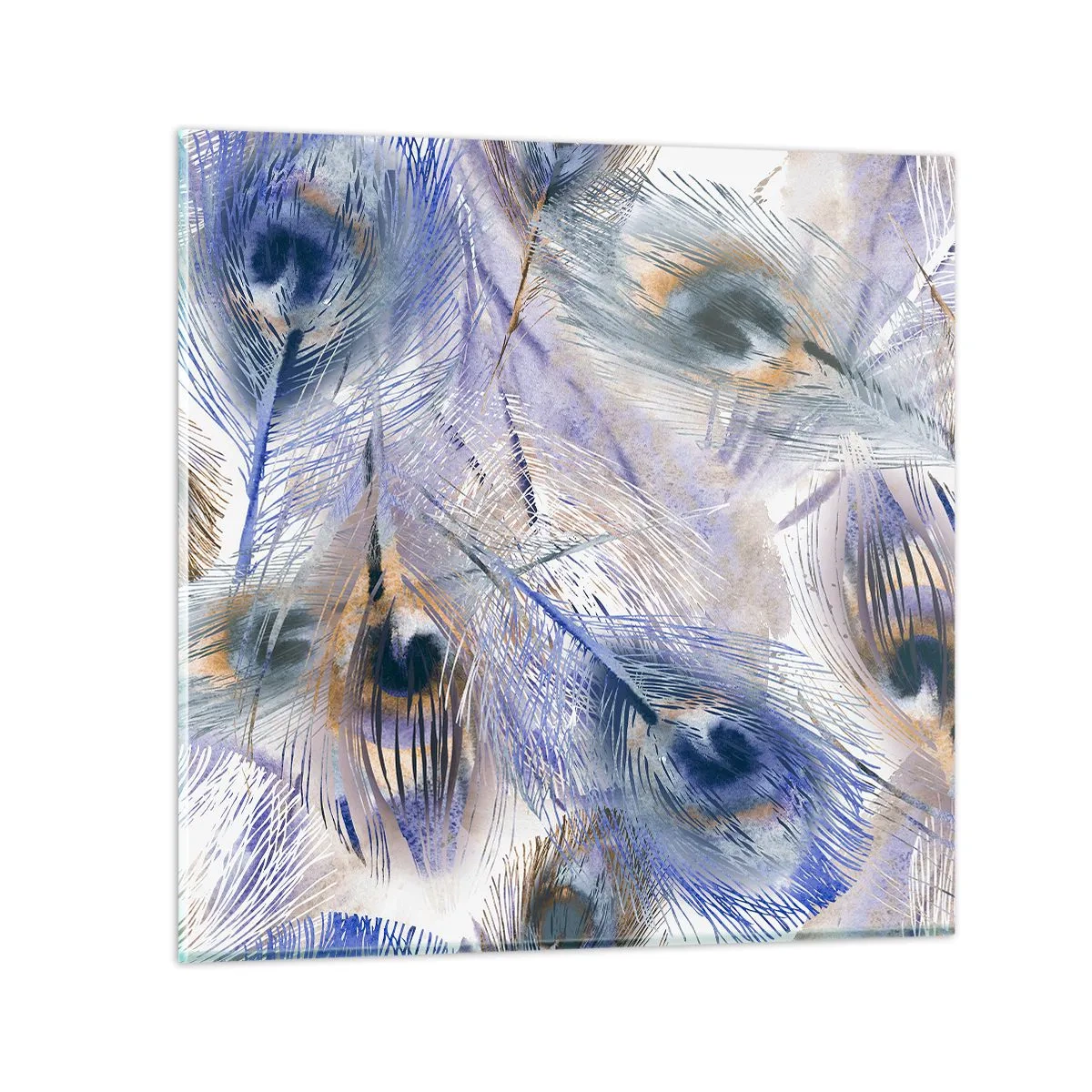 Impression sur verre - Image sur verre - Composition de paon - 50x50 cm
