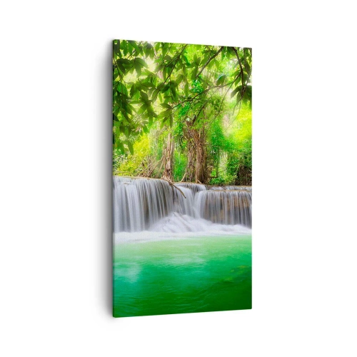 Impression sur toile - Image sur toile - Une cascade de vert - 45x80 cm