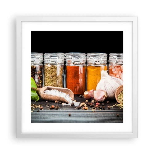 Affiche dans un cadre blanc - Poster - Pour que la vie ait du goût - 40x40 cm
