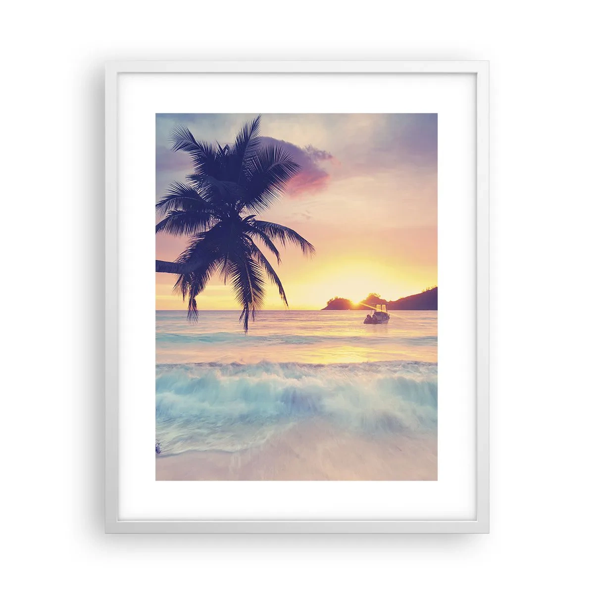Affiche dans un cadre blanc - Poster - Une soirée à la baie - 40x50 cm