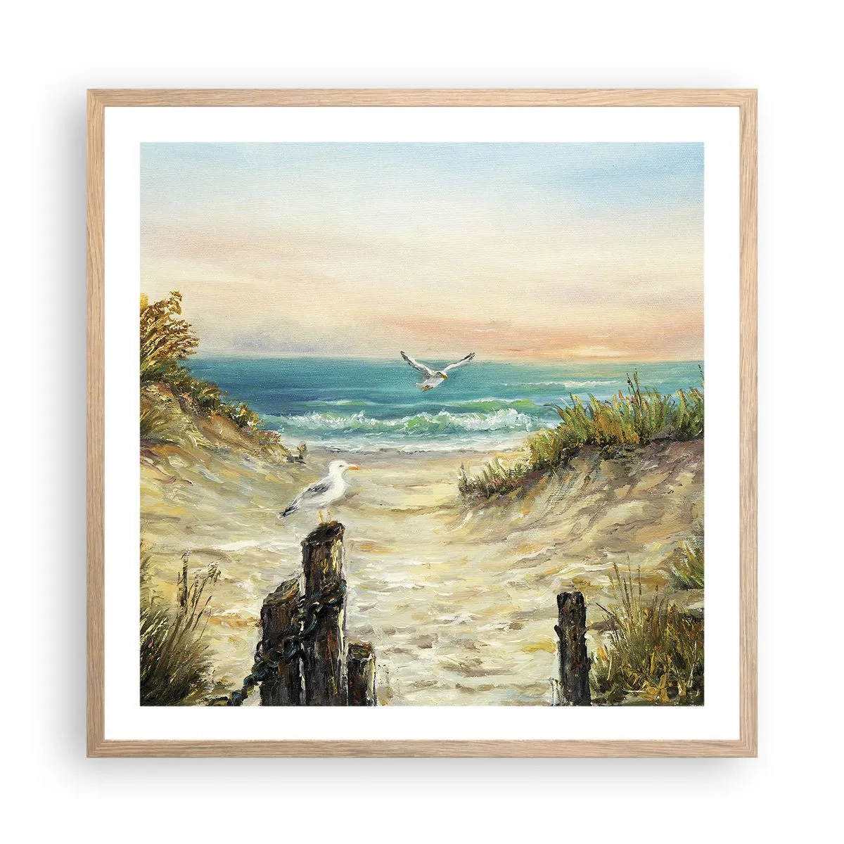 Affiche dans un chêne clair - Poster - Retraite au calme - 60x60 cm