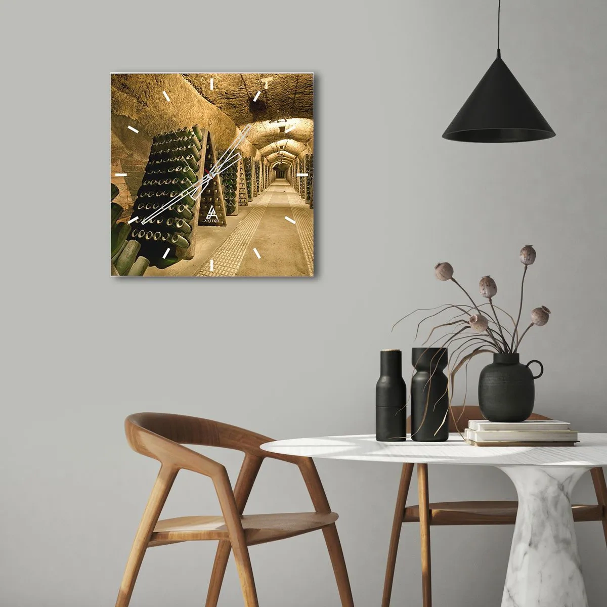 Horloge murale - Pendule murale - L'éveil du goût - 40x40 cm