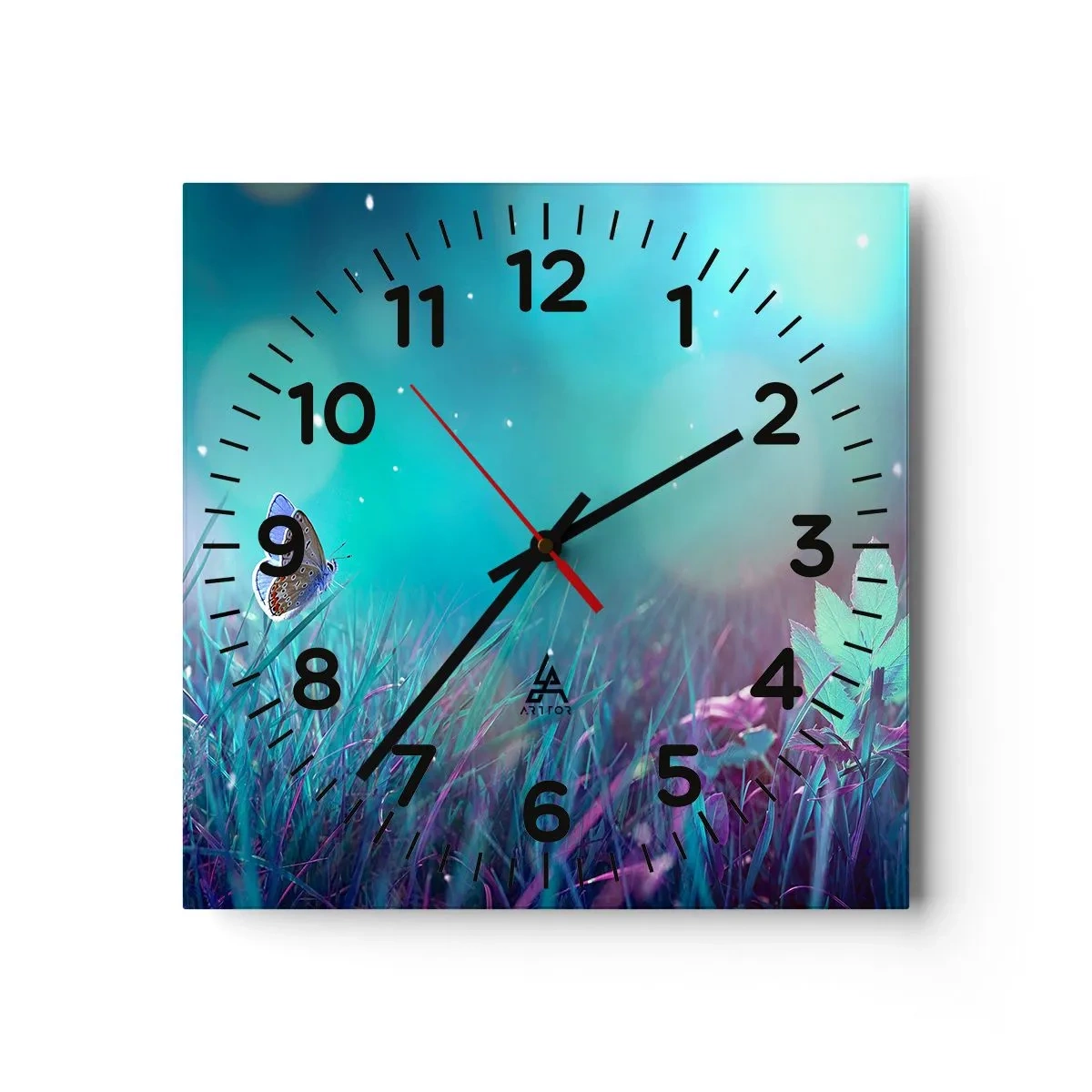 Horloge murale - Pendule murale - La vie secrète de la prairie - 30x30 cm