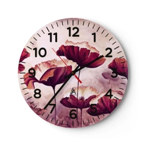 Horloge murale - Pendule murale - Pétale rouge et blanc - 40x40 cm