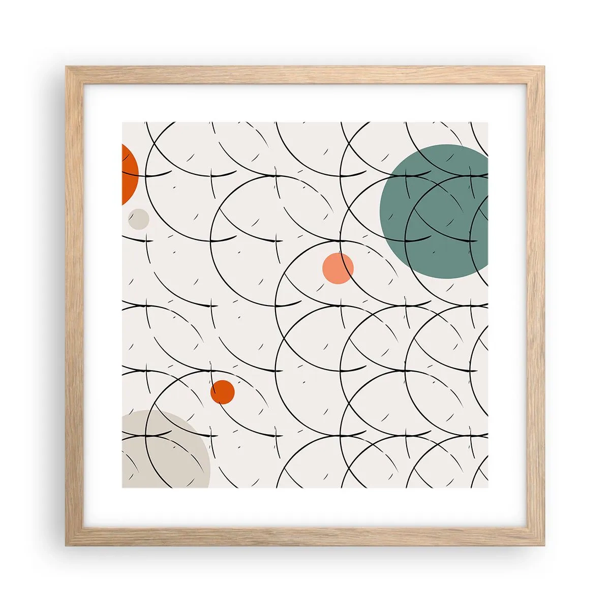 Affiche dans un chêne clair - Poster - Dans l'esprit pop art - 40x40 cm