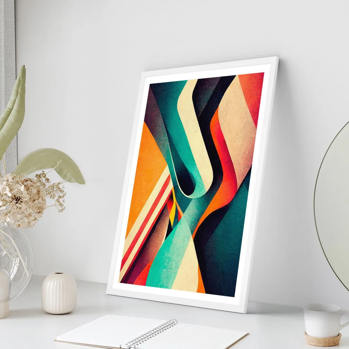 Affiche dans un cadre blanc - Poster - Composition intense - 70x100 cm