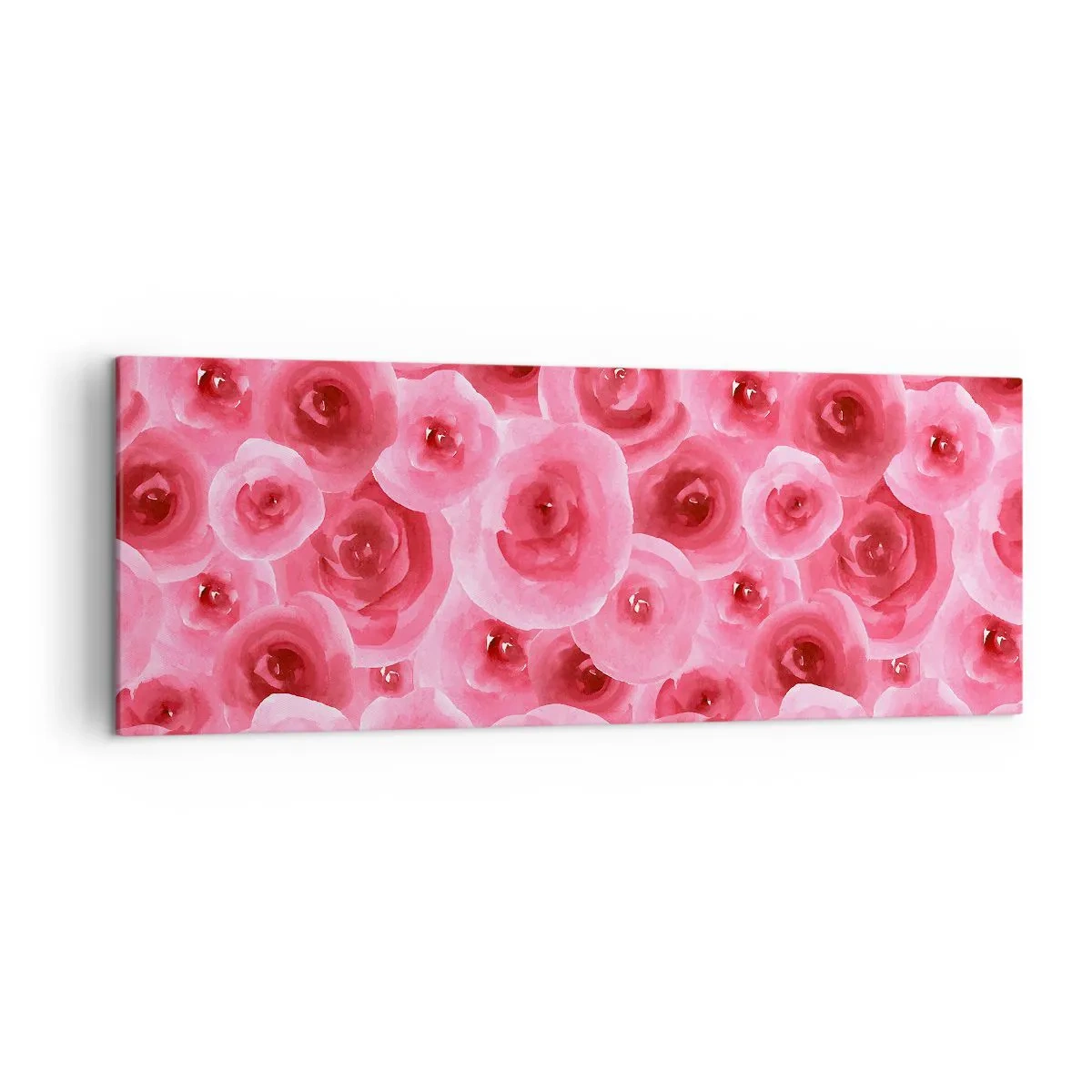 Impression sur toile - Image sur toile - Roses délicates dans des tons pastel de rose - 140x50cm - Roses en-haut et en-bas - Décoration murale moderne pour le salon et la chambre ARTTOR