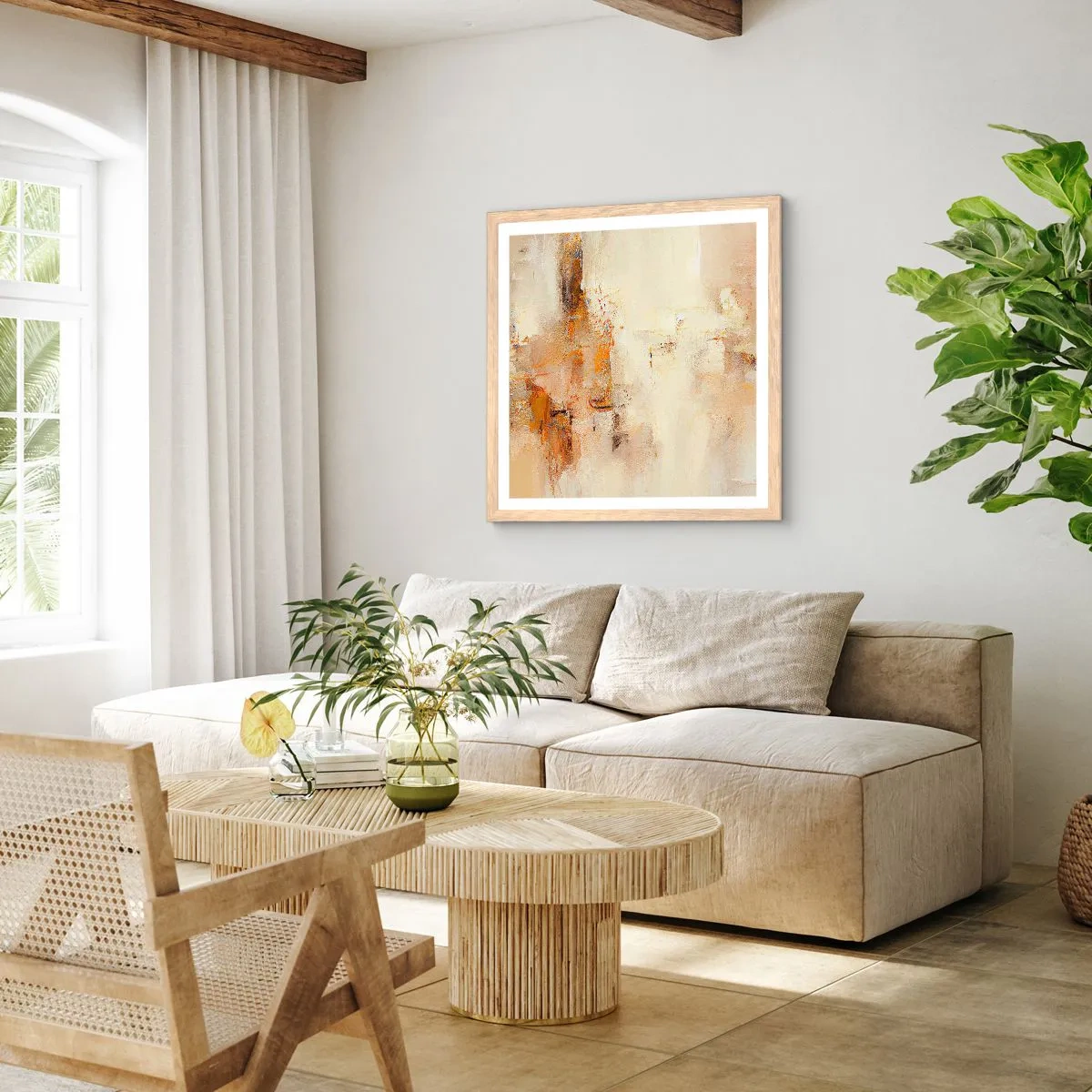 Affiche dans un chêne clair - Poster - Âme de l'ambre - 30x30 cm