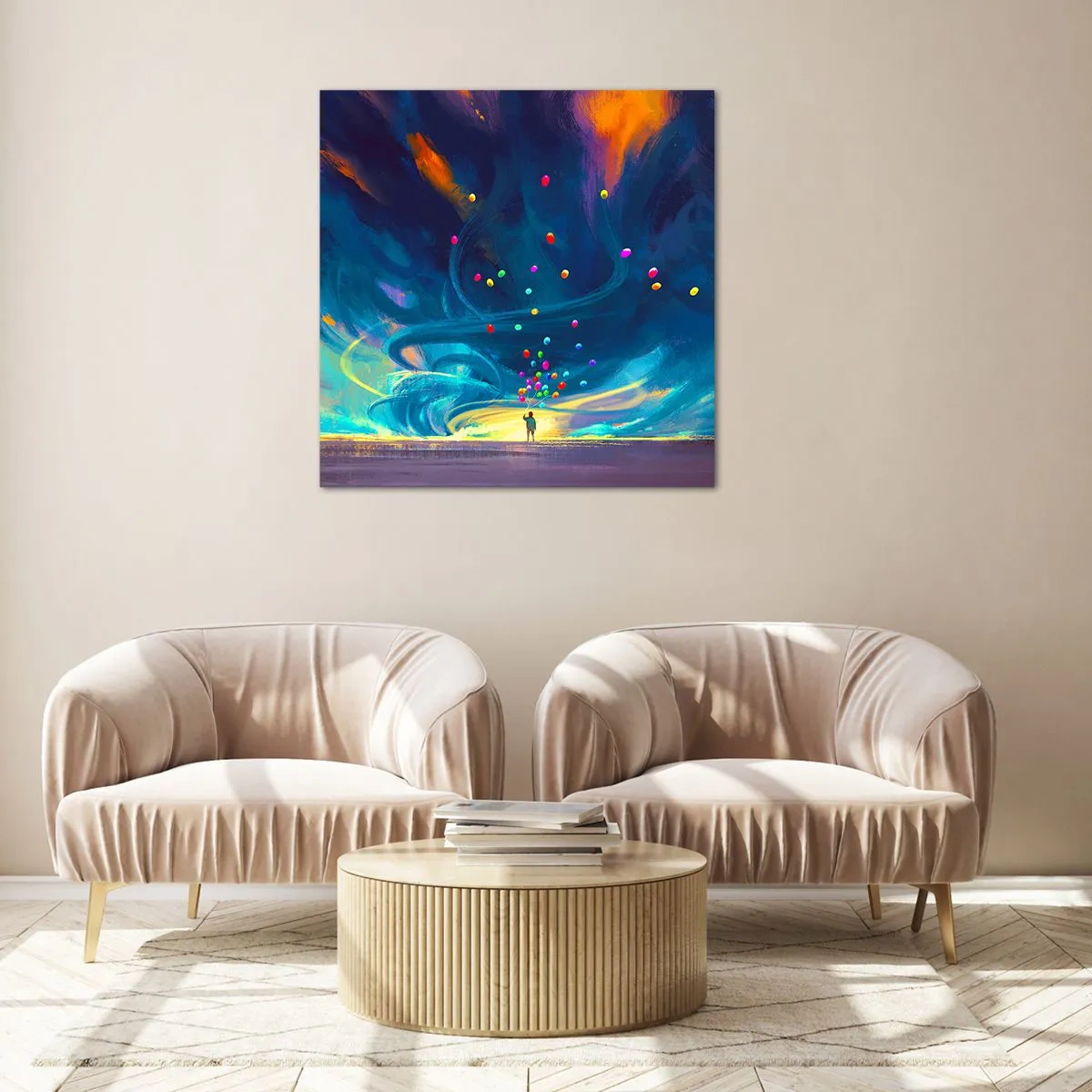 Impression sur verre - Image sur verre - Au vent bleu ciel - 70x70 cm