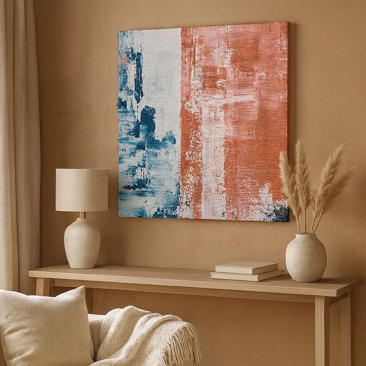 Impression sur toile - Image sur toile - Moitié-moitié abstrait - 30x30 cm