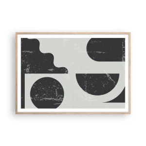 Affiche dans un chêne clair - Poster - Composition dessus et dessous - 100x70 cm