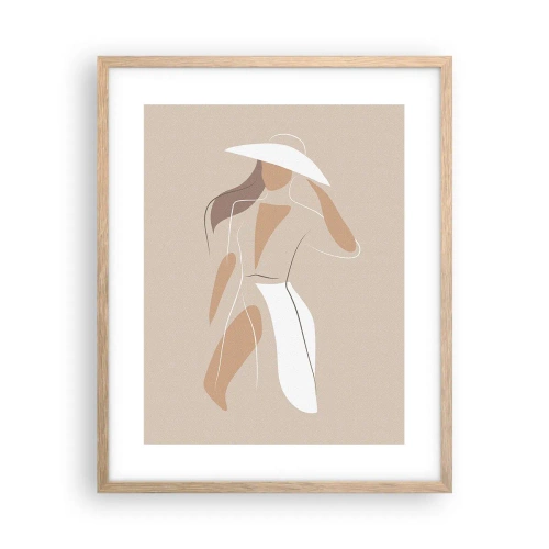 Affiche dans un chêne clair - Poster - Lea mode est un jeu - 40x50 cm