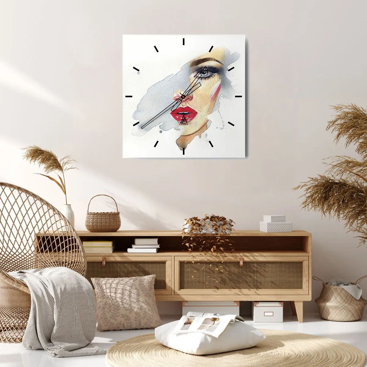 Horloge murale - Pendule murale - Reflet dans une goutte d'eau - 30x30 cm