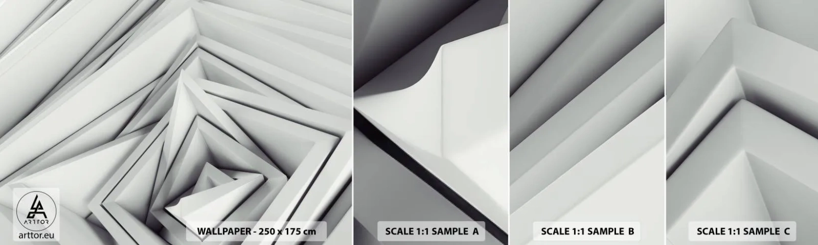 Échantillon de Papier Peint Autocollant Deluxe Sticker - Bourgeon d’angles vifs - Technologie, 3D, Moderne - 100x30 cm