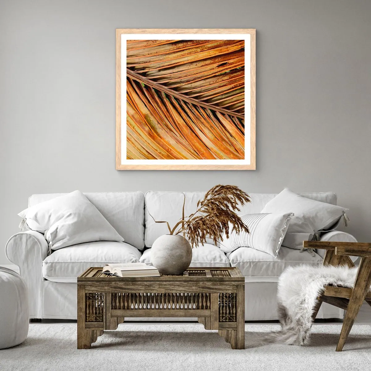 Affiche dans un chêne clair - Poster - Or de noix de coco - 50x50 cm