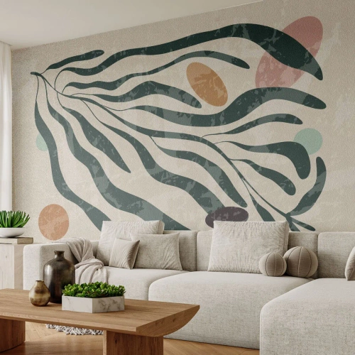 Papier peint sur mesure Premium Sand - Parmi la verdure - Bohème, Usine, Moderne