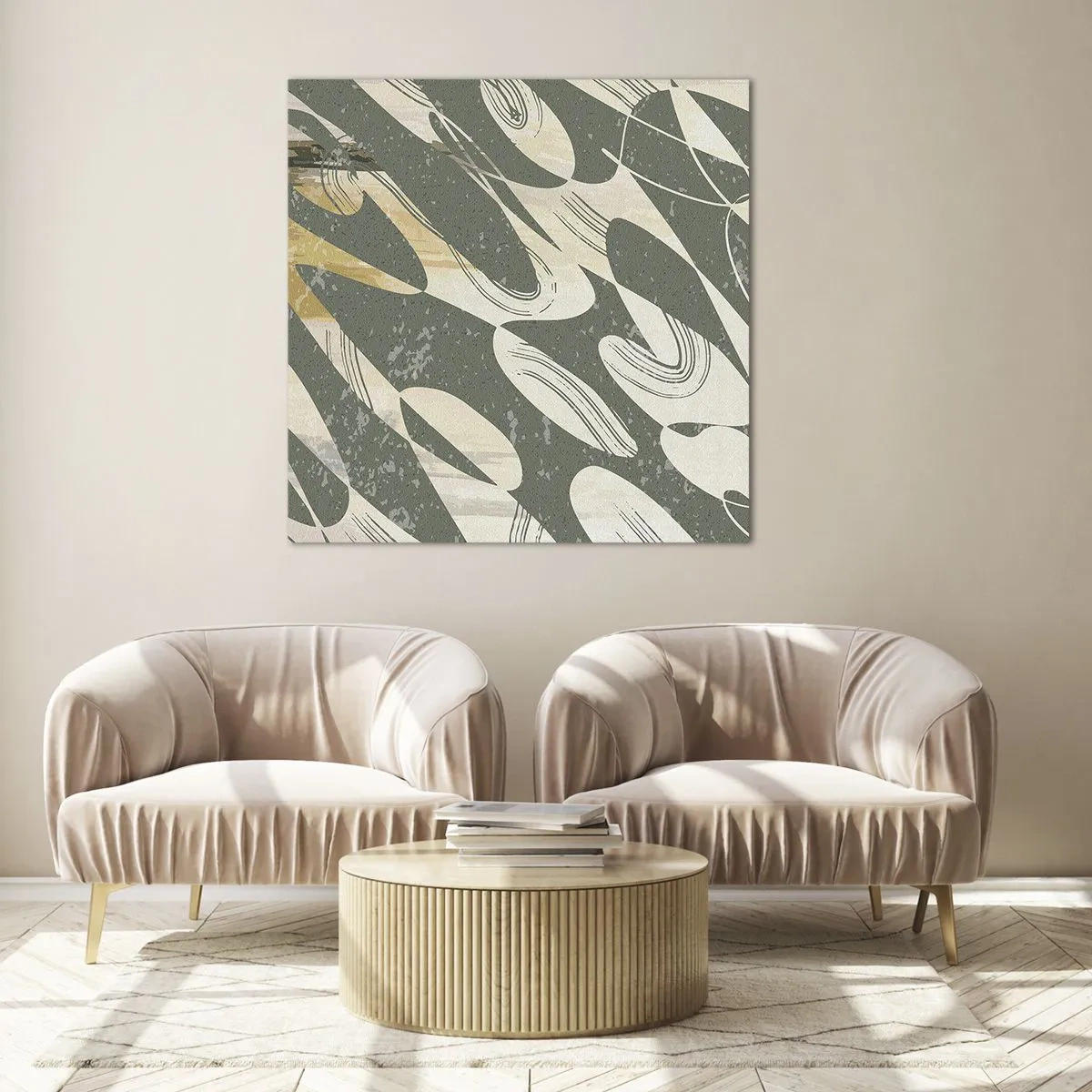 Impression sur verre - Image sur verre - Abstraction rythmique - 60x60 cm