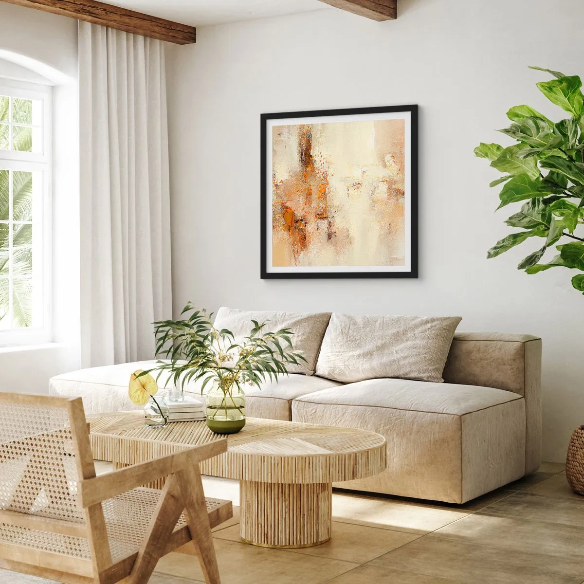 Affiche dans un cadre noir - Poster - Âme de l'ambre - 40x40 cm