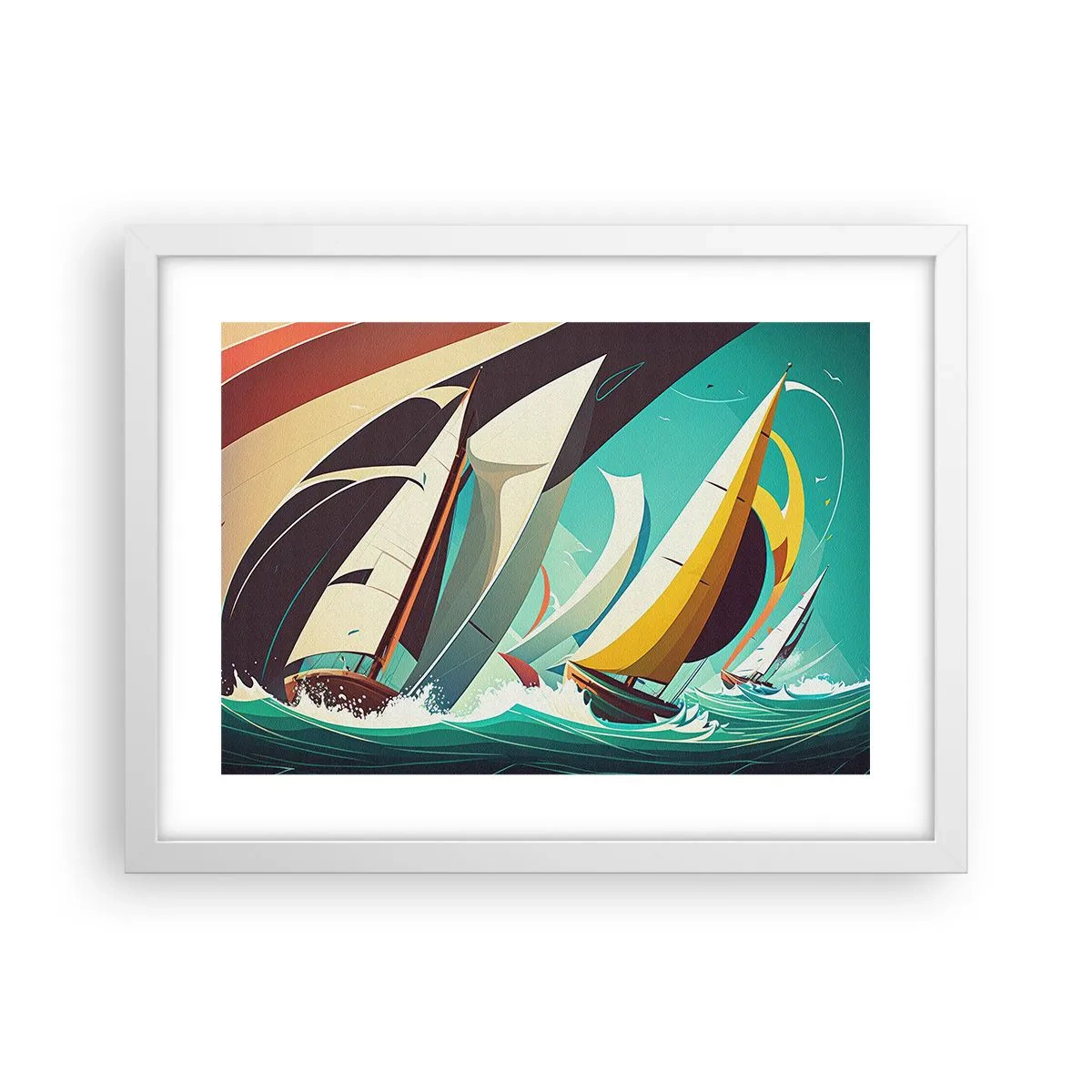 Affiche dans un cadre blanc - Poster - Bonne chance avec les éléments - 40x30 cm