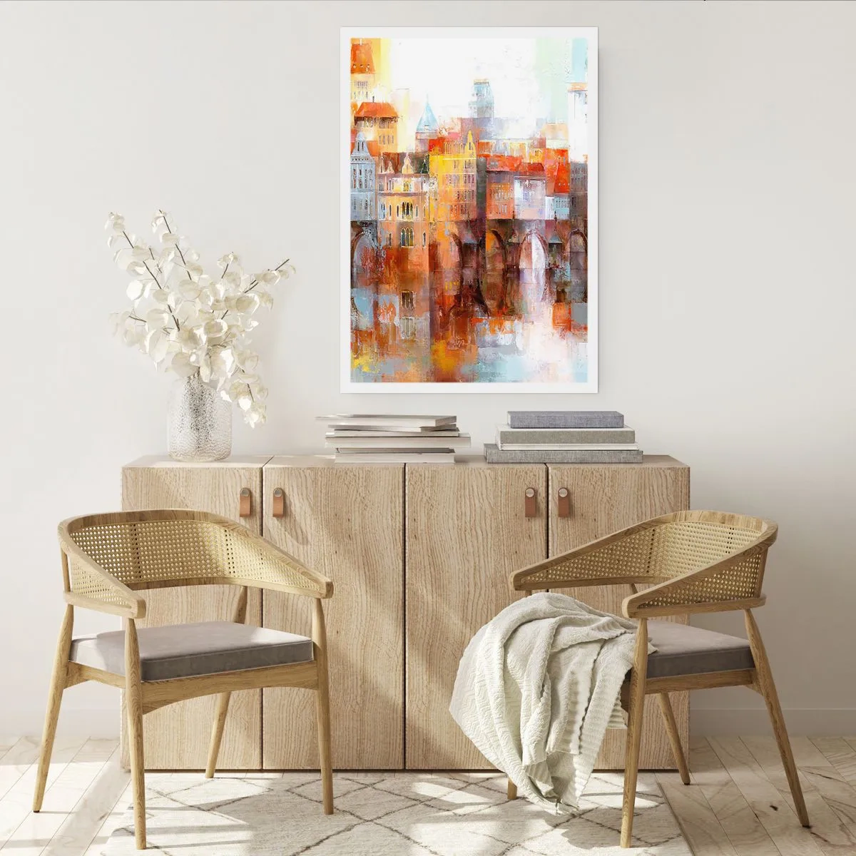 Affiche - Poster - Une ville pittoresque avec un pont au style artistique - 50x70cm - C'est aussi beau sous le pont - Décoration murale moderne pour le salon et la chambre ARTTOR