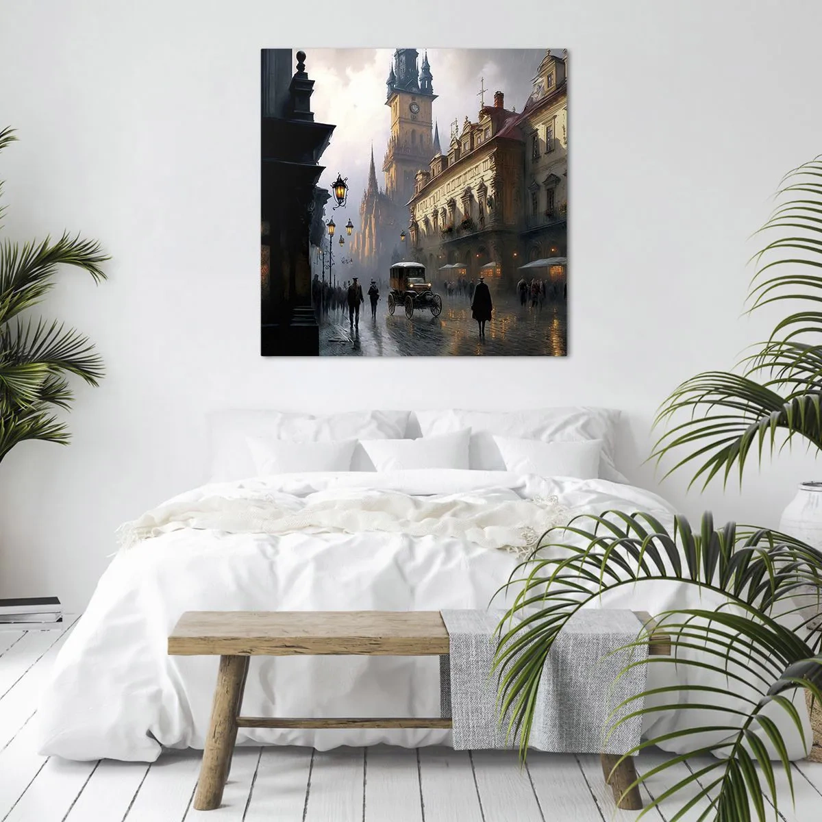 Impression sur toile - Image sur toile - Le charme d'une soirée pragoise - 70x70 cm