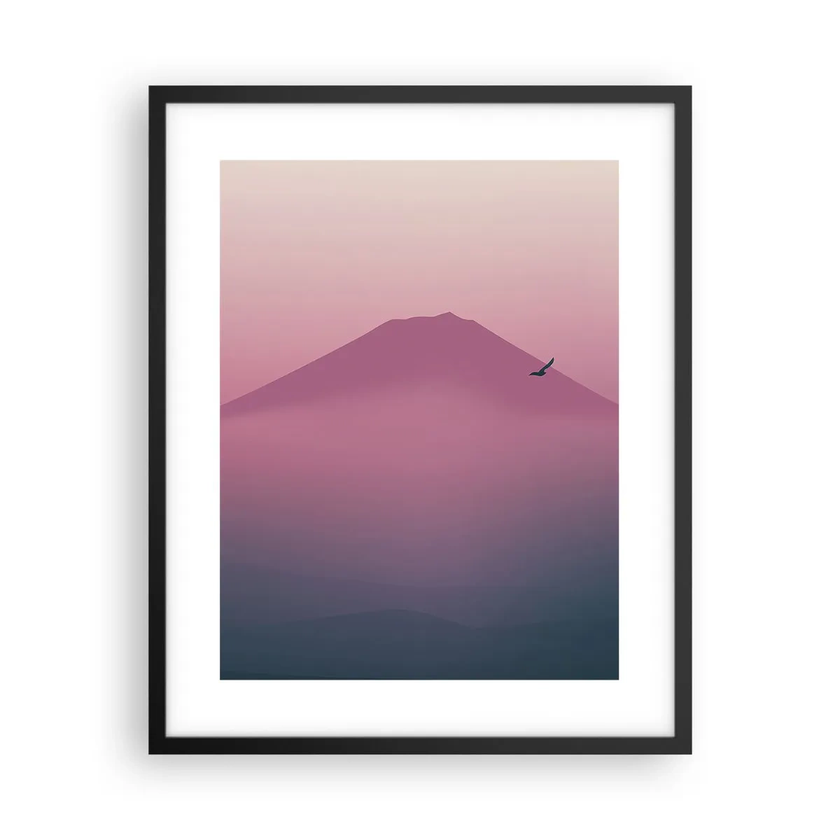 Affiche dans un cadre noir - Poster - Des pèlerins au dessus des nuages - 40x50 cm