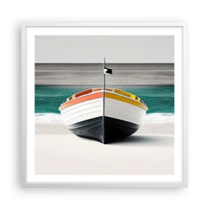 Affiche dans un cadre blanc - Poster - A sa place - 60x60 cm