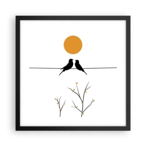 Affiche dans un cadre noir - Poster - Soirée pour rossignols - 40x40 cm