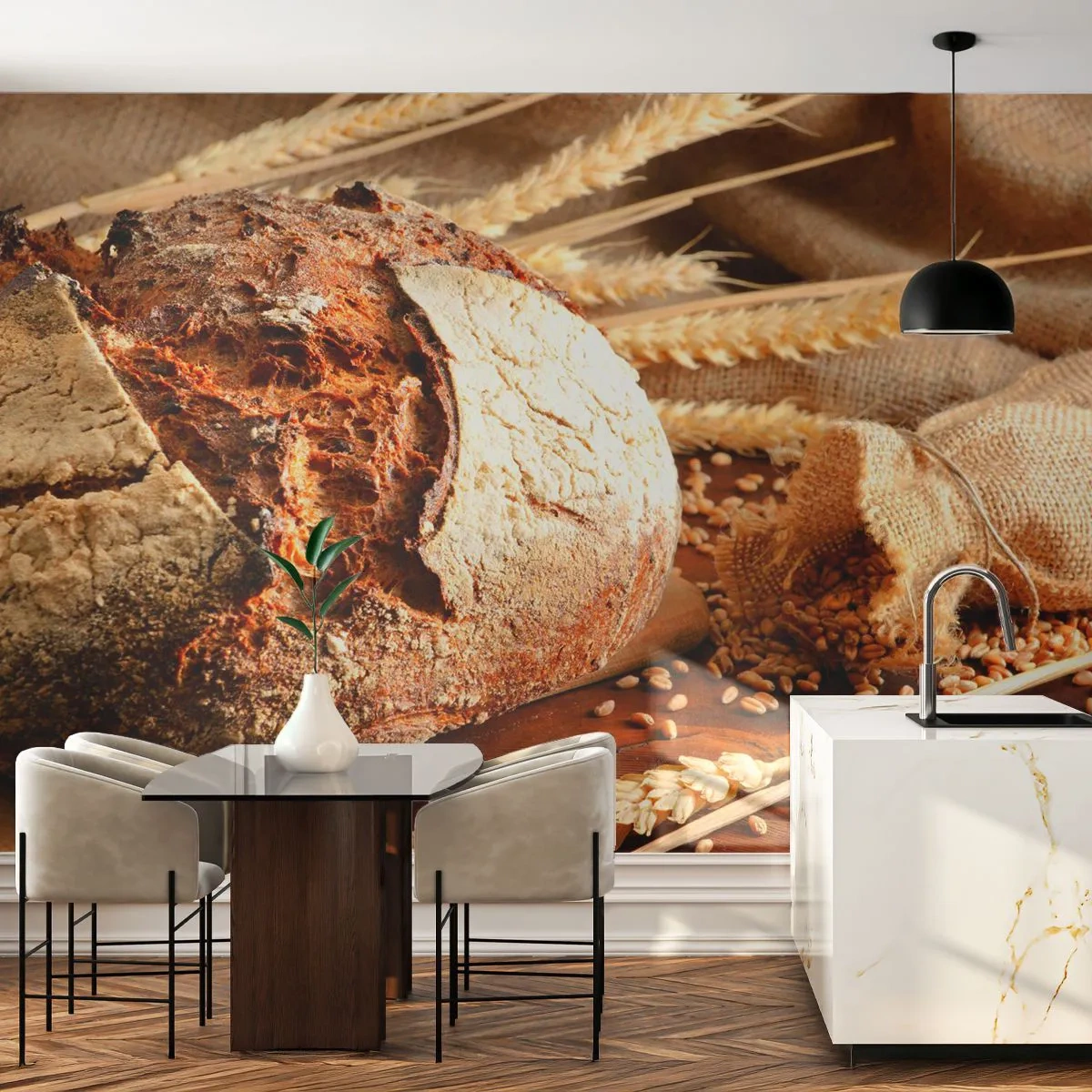 Papier Peint Photo Standard Eco - Appétissant, parfumé, croquant - Pain, Grain de blé, La gastronomie - 400x280 cm