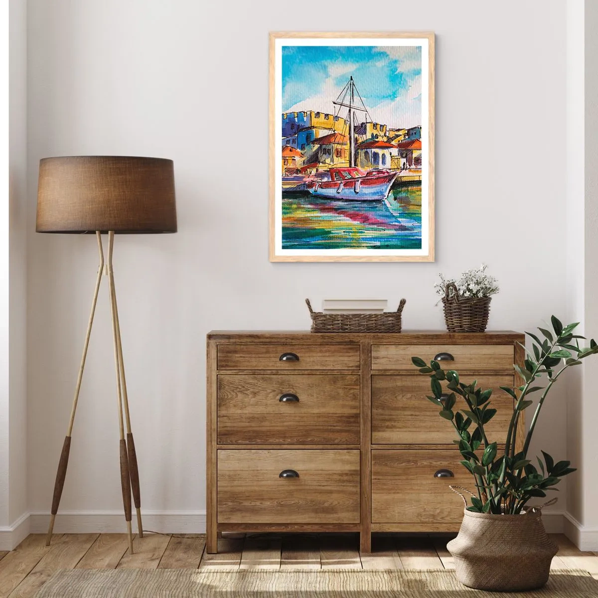 Affiche dans un chêne clair - Poster - Après-midi arc-en-ciel - 50x70 cm