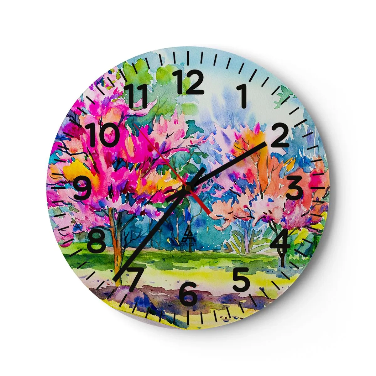 Horloge murale - Pendule murale - Jardin arc-en-ciel à la lumière du printemps - 30x30 cm