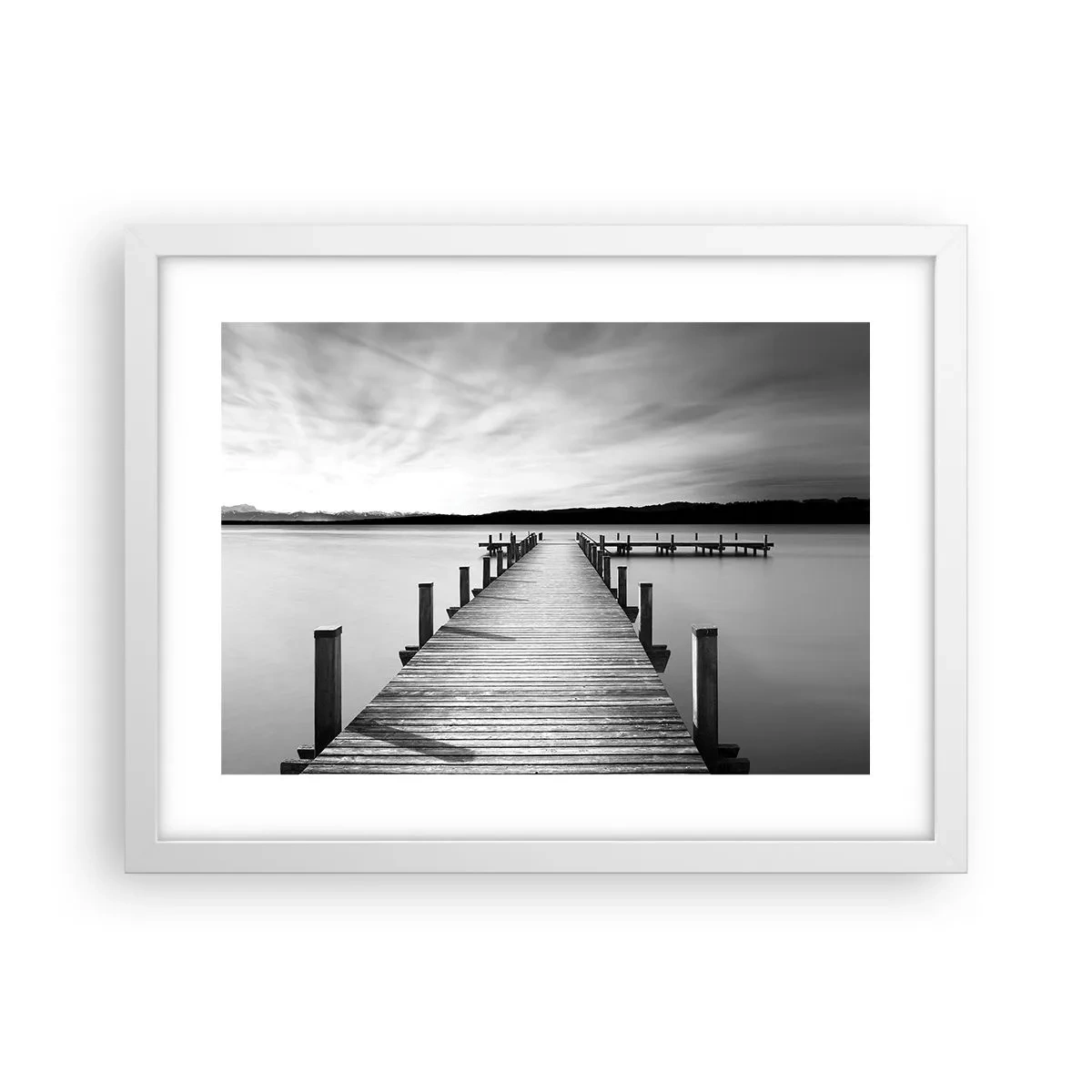 Affiche dans un cadre blanc - Poster - Au point d'eau - la paix - 40x30 cm