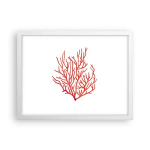 Affiche dans un cadre blanc - Poster - Filigrane de corail - 40x30 cm