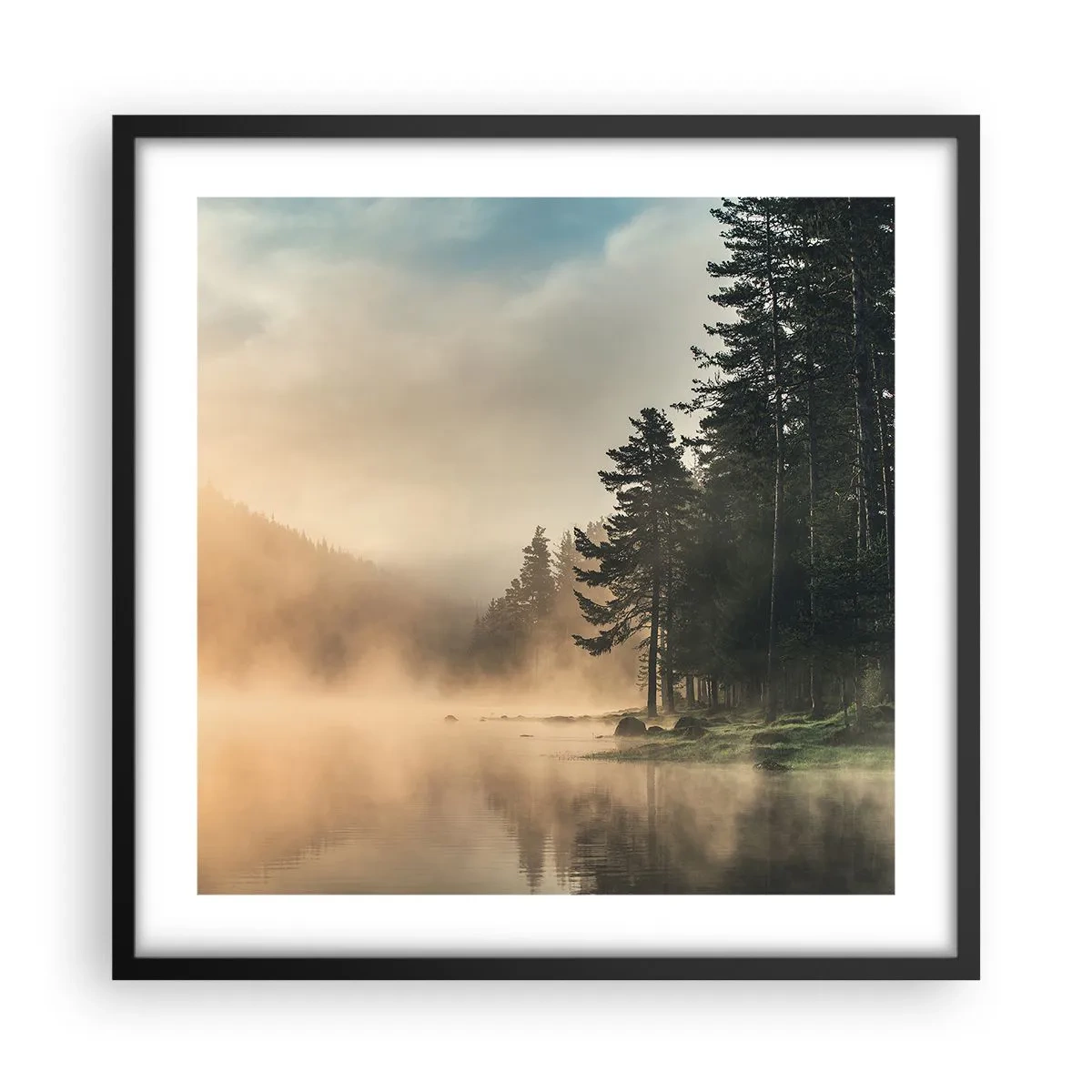 Affiche dans un cadre noir - Poster - Naissance du jour - 50x50 cm