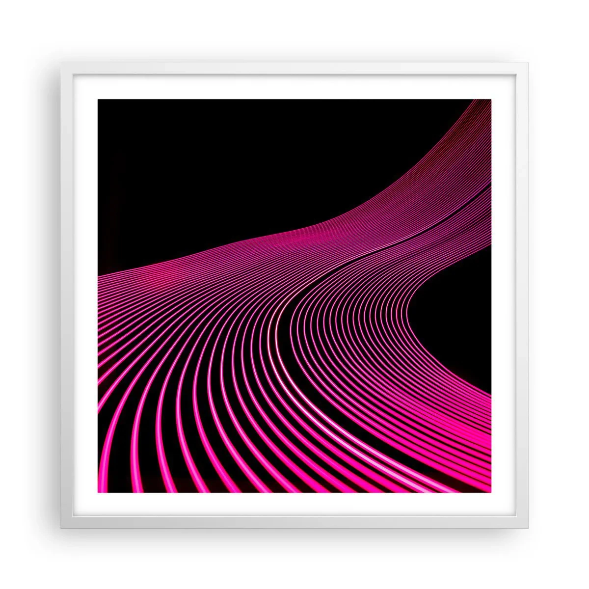 Affiche dans un cadre blanc - Poster - Avenue de lumière - 60x60 cm