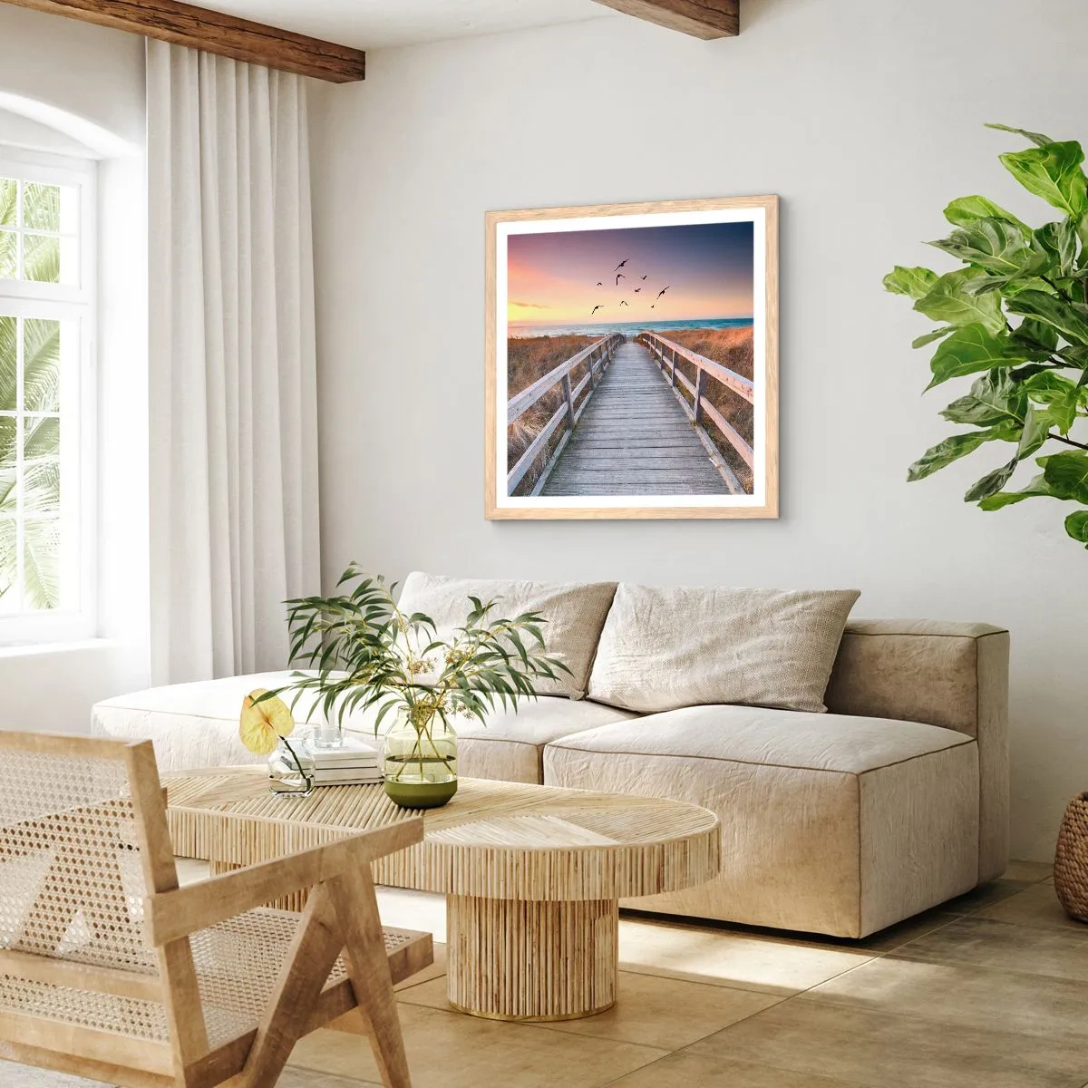 Affiche dans un chêne clair - Poster - Envol des espaces - 50x50 cm