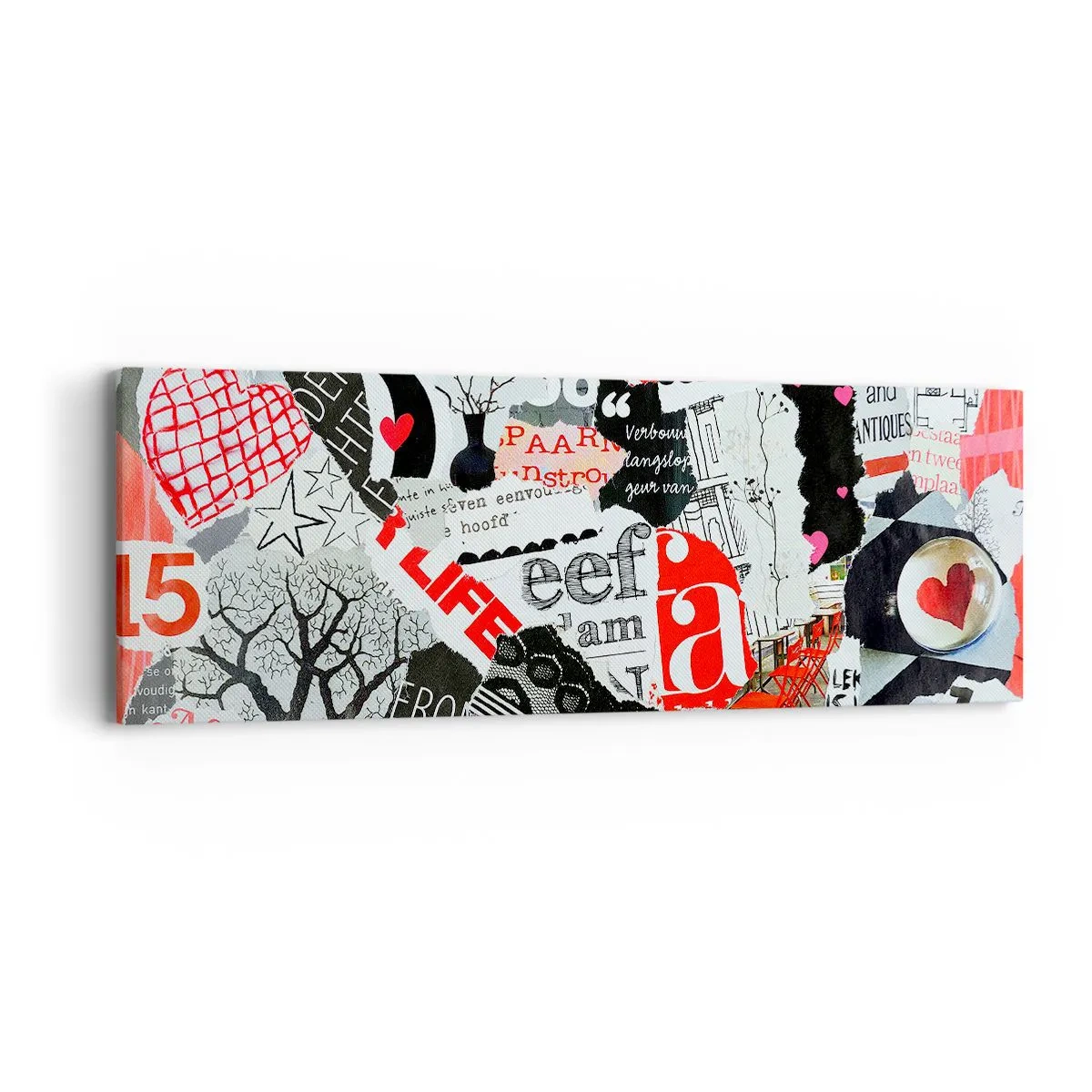 Impression sur toile - Image sur toile - Collage hipster - 90x30 cm
